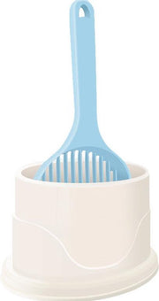 Kattenbakschep - Kattengritschep - Kattengrit Schep met Houder - Stevige Kwaliteit – 30X12CM - Blauw en Wit