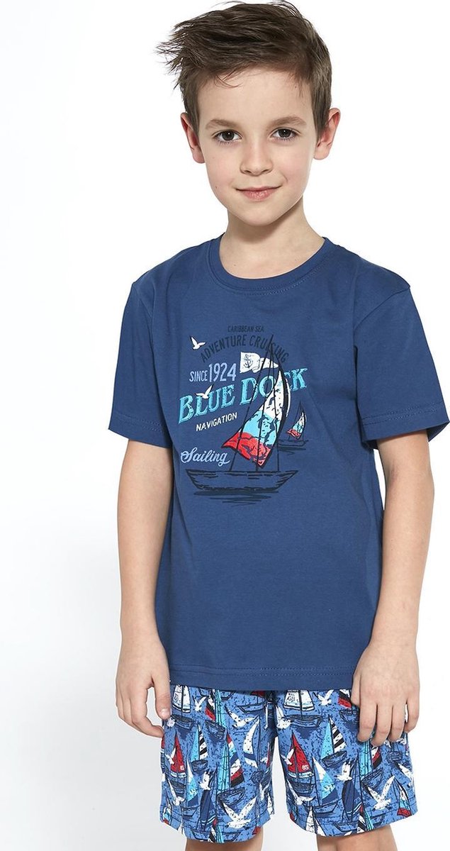 Cornette Katoenen Pyama Jongens | Korte Mouw Korte Broek | Pyjama Jongens | Shortama Jongens | Blue Dock 789/96 790/96 86/92