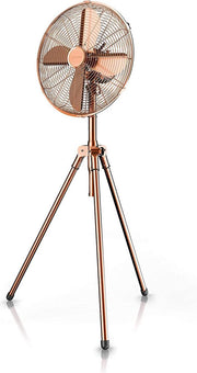 Staande ventilator met driepootstatief | koperen design | mobiele ventilator | 3 snelheden