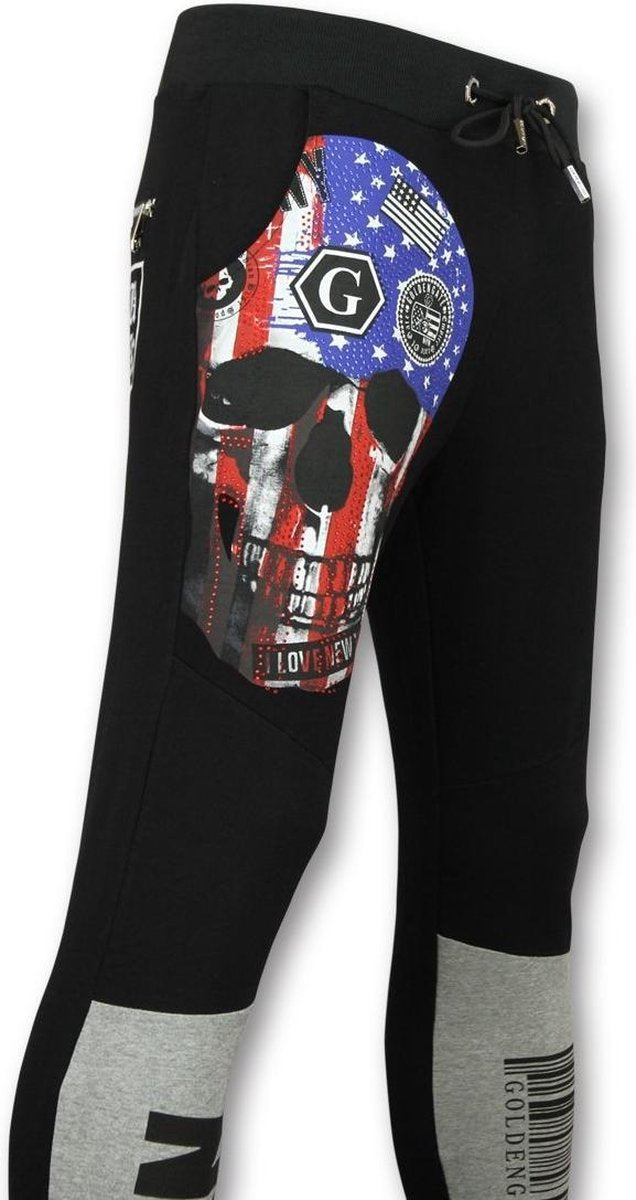 ENOS Skinny Sweatpants Mannen - Trainingsbroek Heren Sale - F585 - Zwart - Maten: XS