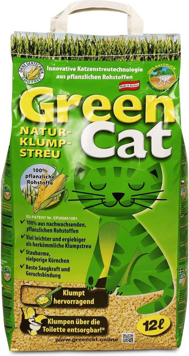 GreenCat composteerbare kattenbakvulling klontvormend 12L