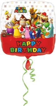 Super Mario Helium Ballon Happy Birthday 43cm leeg