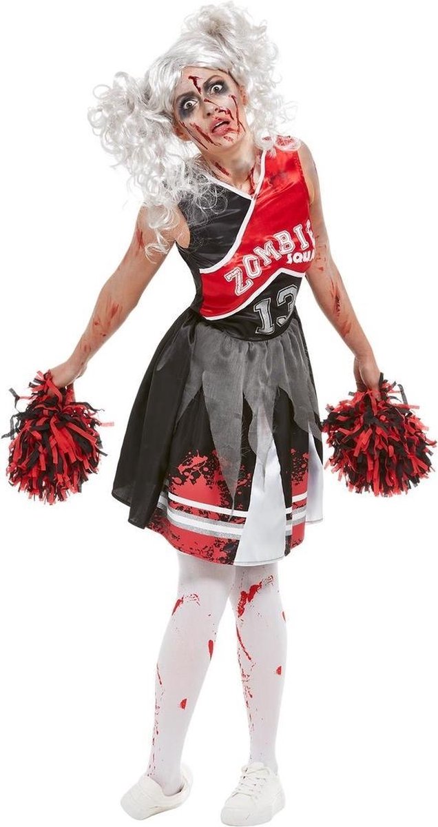Cheerleader Kostuum | Cheerleader Zombie Mislukte Spreidsprong | Vrouw | Small | Halloween | Verkleedkleding