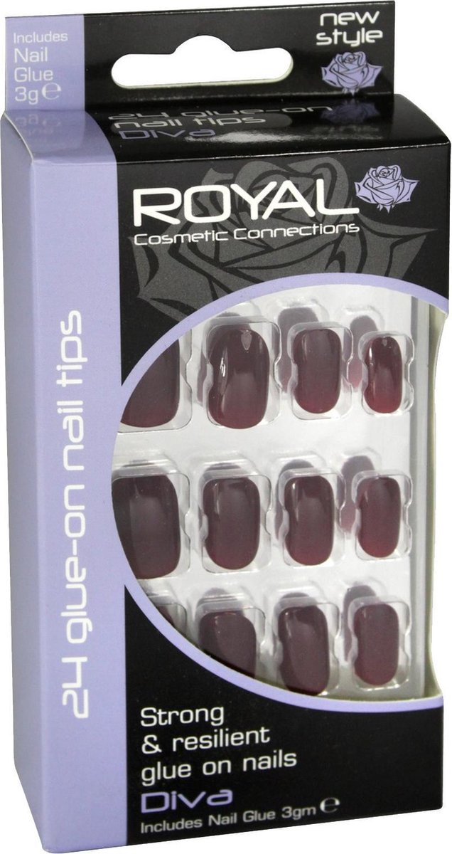 Royal 24 Glue-On Nail Tips - Diva (met nagellijm)