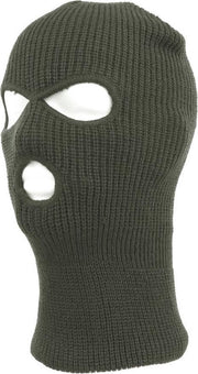 Driegaats muts / skimuts - groen - one size - outdoor / bivak / wintersport - warme eengaats balaclava