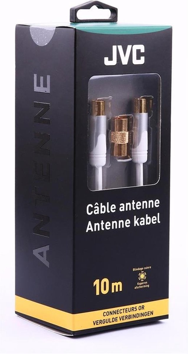 JVC antennekabel COAXIAL CABLE WHITE MALE/MALE ADAPTOR FEMALE/FEMA