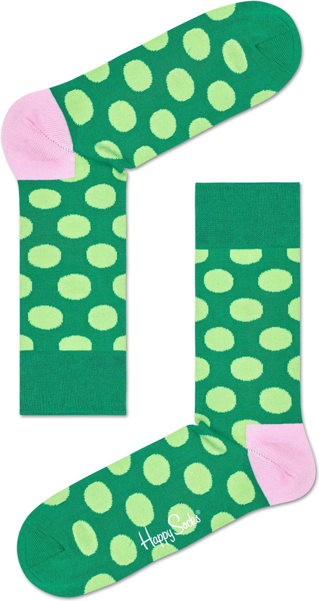 Happy Socks Big Dot Sokken - Groen/Roze - Maat 41-46