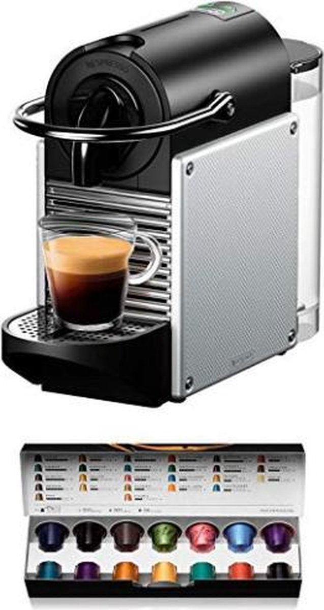 De'Longhi EN124.S Nespresso koffie machine Pixie 1260 Watt zijwanden gemaakt van gerecyclede Nespresso-capsules
