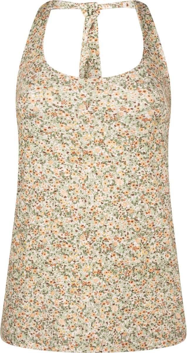Tramontana | Halter Top met Bloemprint | Print Greens | Maat M