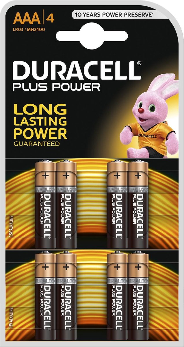 Duracell Plus Power AAA Alkaline Batterijen 4x2 Stuks