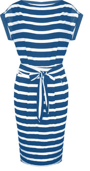 Strik Jurk Streep Jeans Blauw