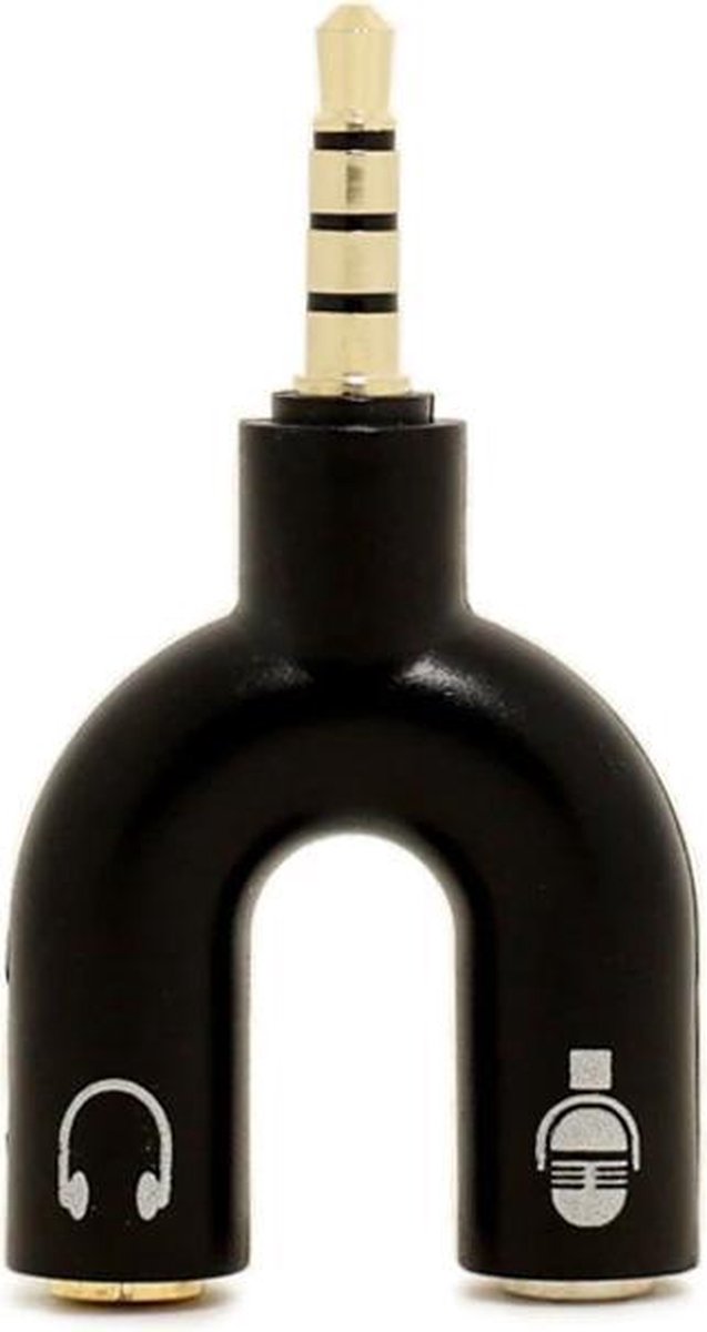 3.5 jackplug - jack  verdeelplug of splitter - in/uit  microfoon / koptelefoon voor computer