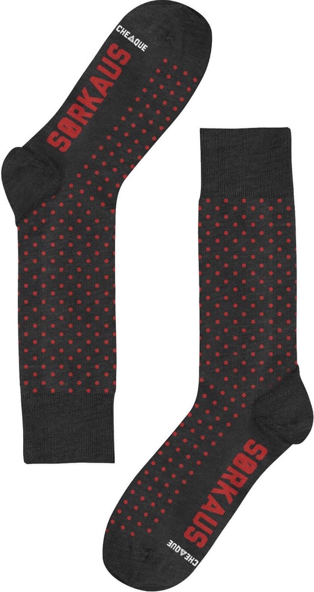 SØRKAUS SOK GRIJS/ROOD MAAT 36-40