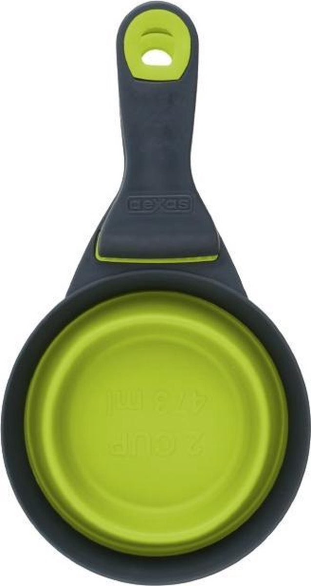 Popware Reisvoerbak Klipscoop 473 Ml Siliconen Groen/antraciet