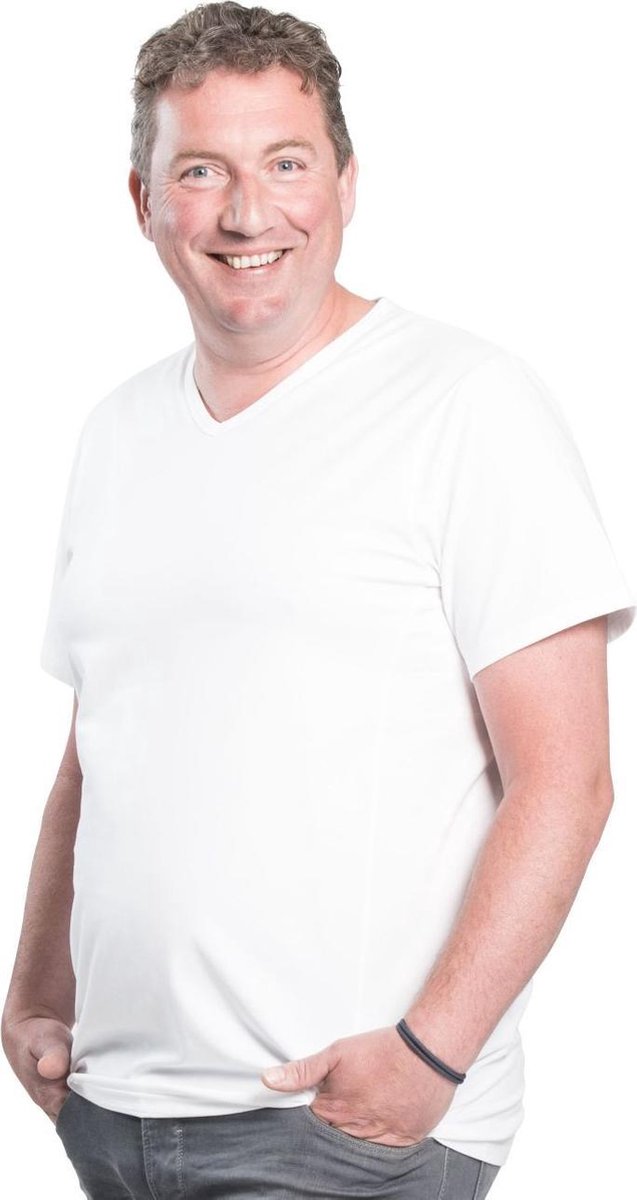 6XL 2pack T-shirt heren V-hals wit | Grote maten V-hals T-shirt | Buikmaat 154 - 161 cm buikomvang | XXXXXXL