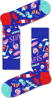 Happy Socks Paris Sock |Limited Edition | Maat 41-46 | Donkerblauw | Laat je liefde voor Parijs zien