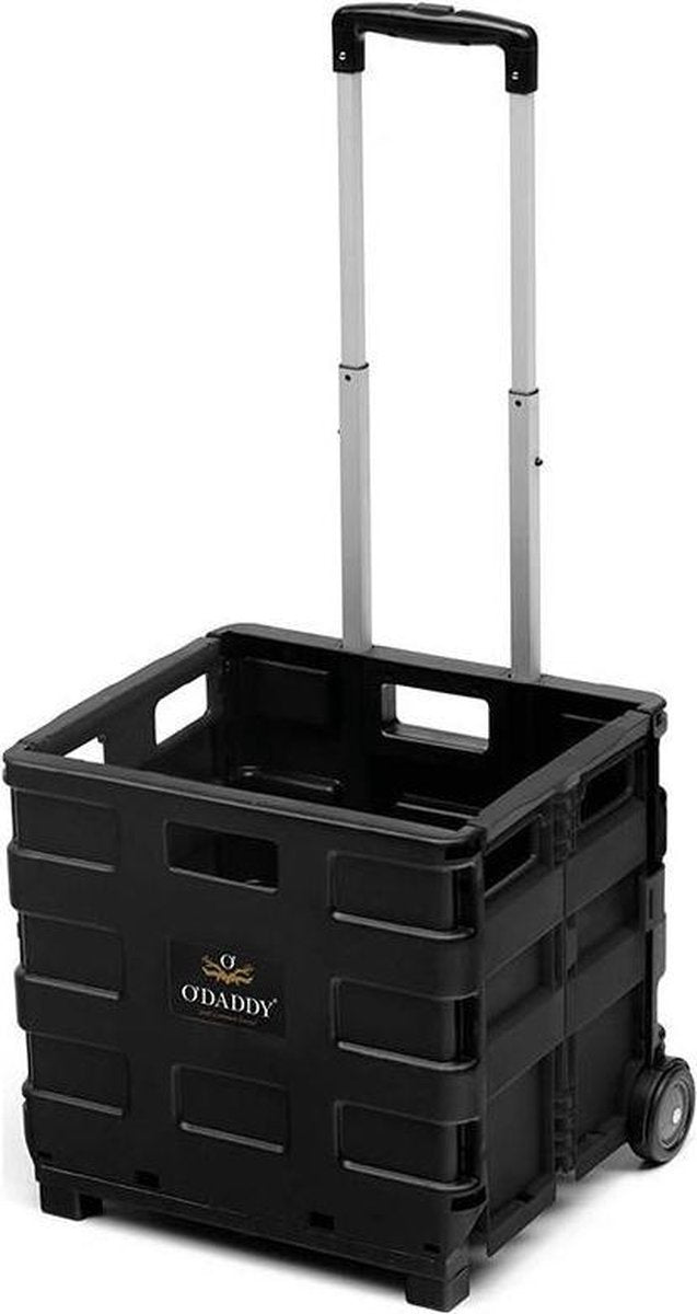 O'DADDY Boodschappentrolley met 2 wielen - XL 50L zwart - Inklapbaar boodschappenkrat