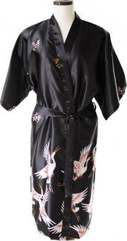 TA-HWA Kimono met Kraanvogels Zwart Dames  kimono S