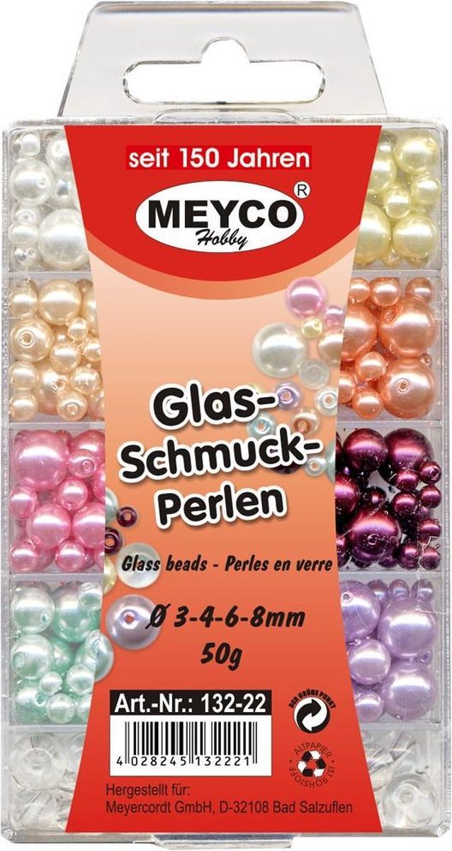 Glaskralen 3-4-6-8 mm 50 gram