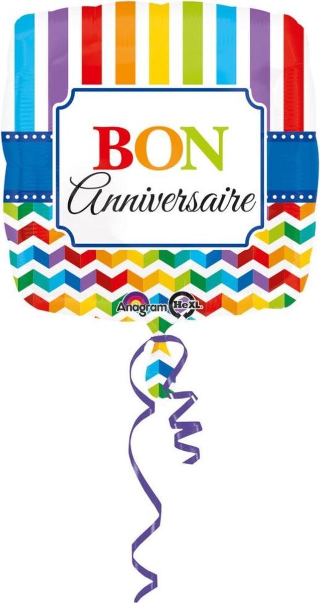 Standard Stripes & Chevron BonAnniversaire Foil Balloon S40