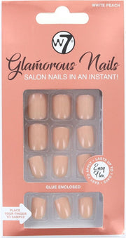 W7 Glamorous Nails - White Peach (met nagellijm)