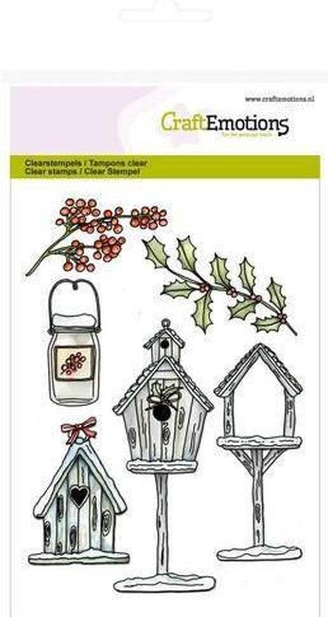 CraftEmotions clearstamps A6 - Vogelhuisjes Home for Christmas
