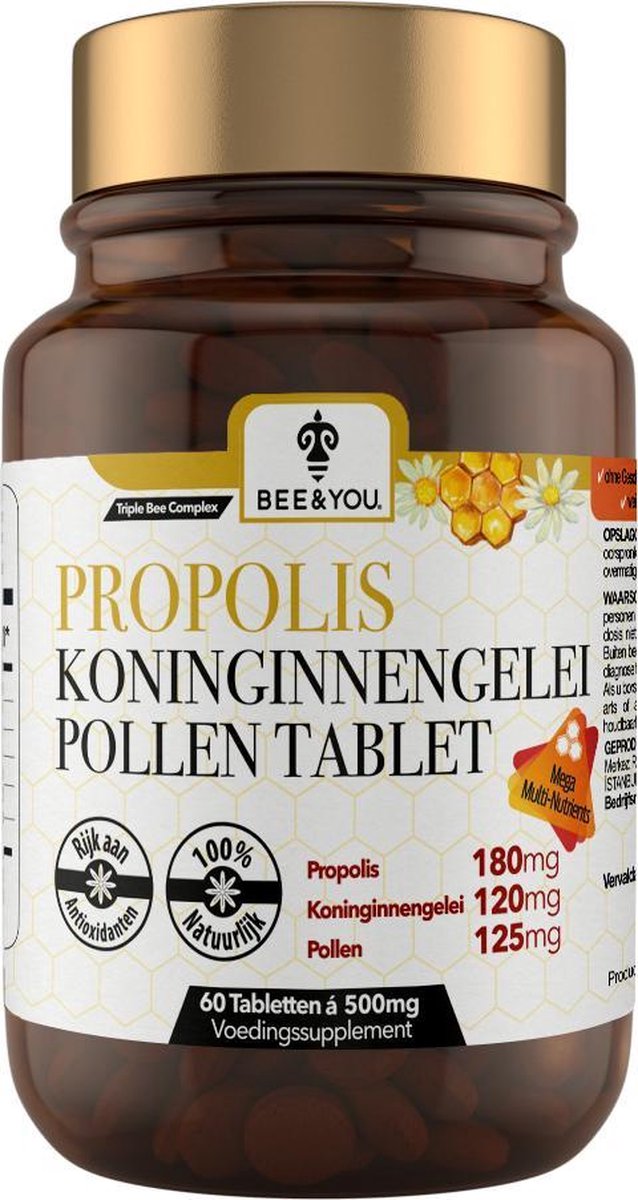 Bee&you Propolis Capsules | Koninginnengelei Propolis tabletten 500 mg | Ultrasterkte