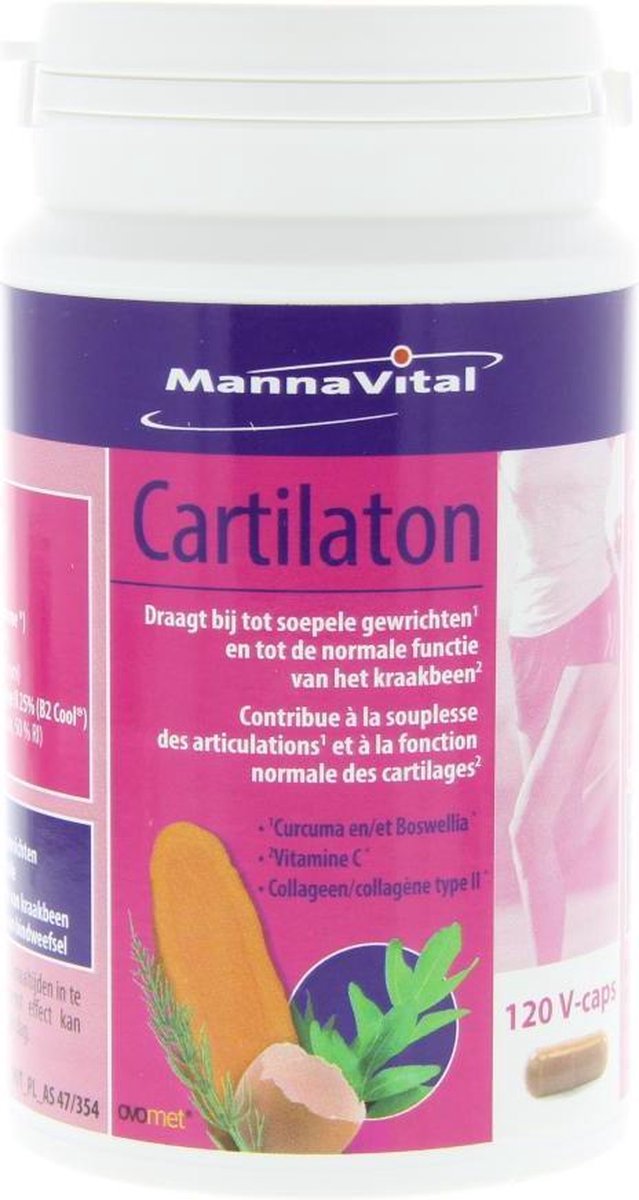 Mannavita Mannavital Rode Ortho-reeks Cartilaton Capsules Gewrichten & Kraakbeen 120capsules