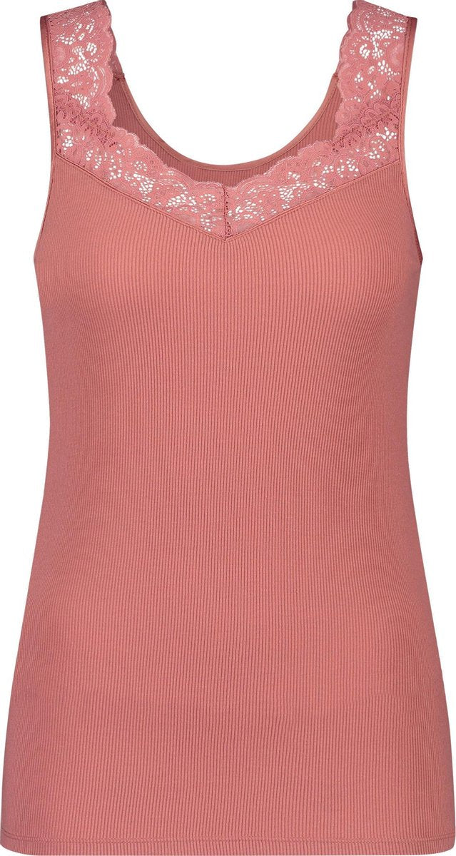 Hunkemöller Dames Singlet Rib Lace - maat 2XS