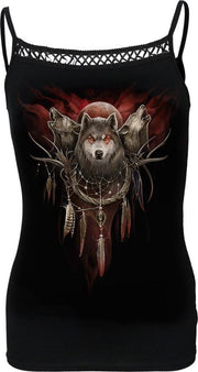 Spiral Mouwloze top -S- CRY OF THE WOLF Zwart