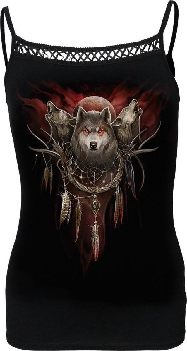 Spiral Mouwloze top -S- CRY OF THE WOLF Zwart