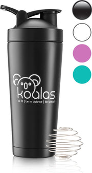 Koalas® RVS Shakebeker – Proteïne Shaker – Shake Beker - BPA Vrij – Thermosfles 750 ml  - Zwart