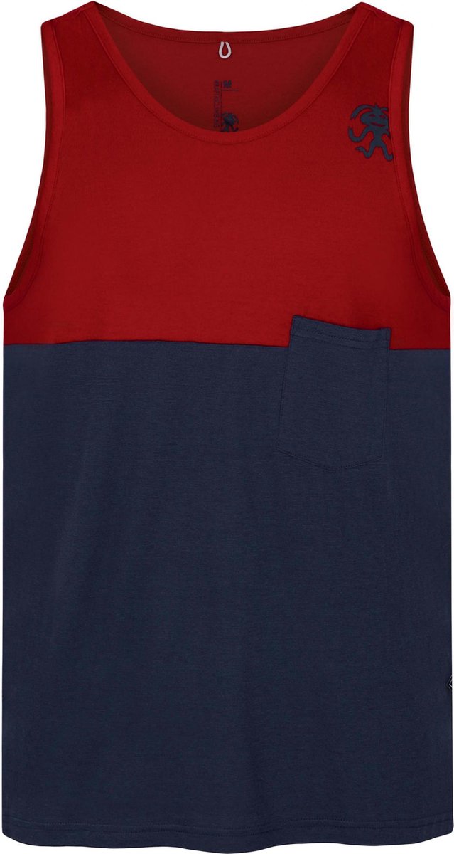 Rafiki Tanktop Attempt Heren Modal/katoen Rood/blauw Maat L