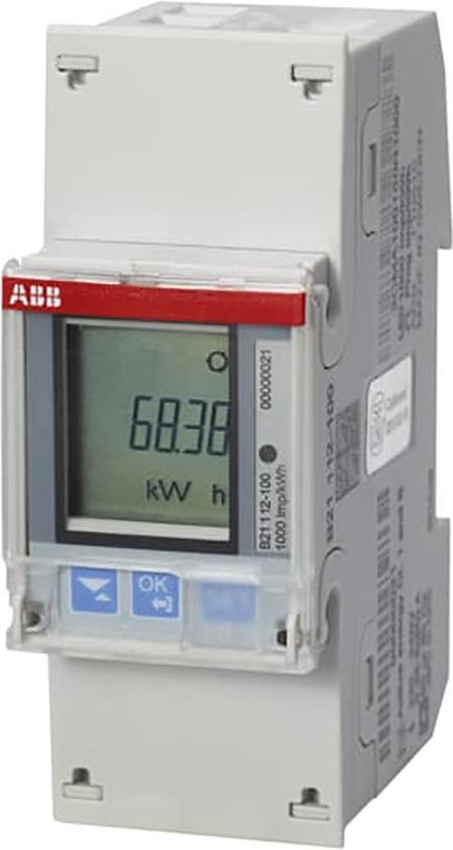 ABB B21 1 Fase kWh meter 65A met Modbus