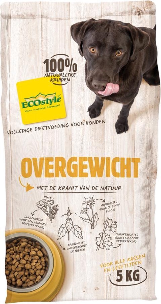 Ecostyle droogvoer voor de volwassene hond 5KG voor overgewicht