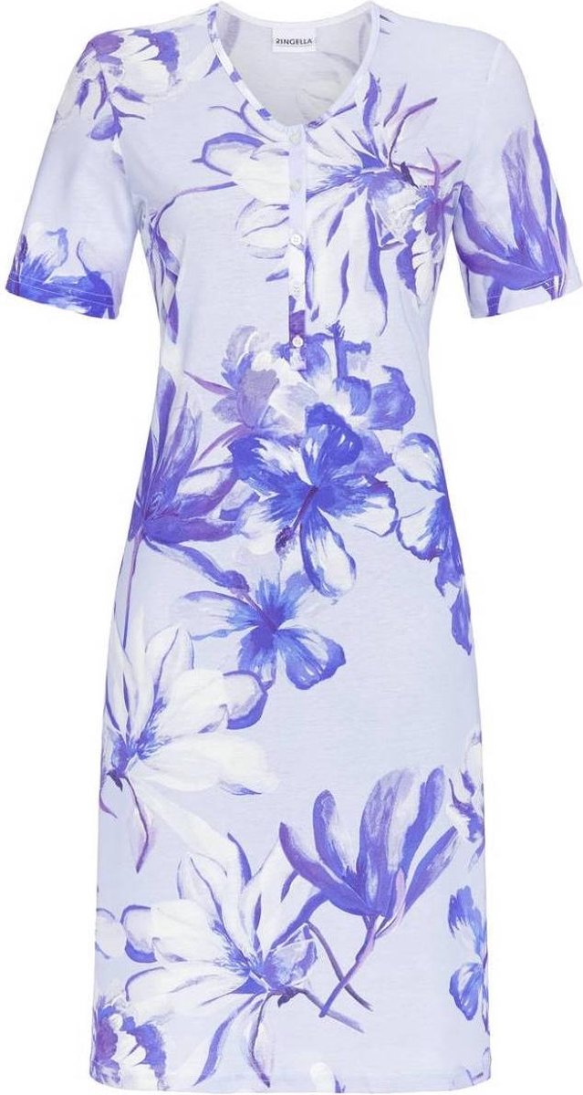Blauw bloemen nachthemd Ringella
