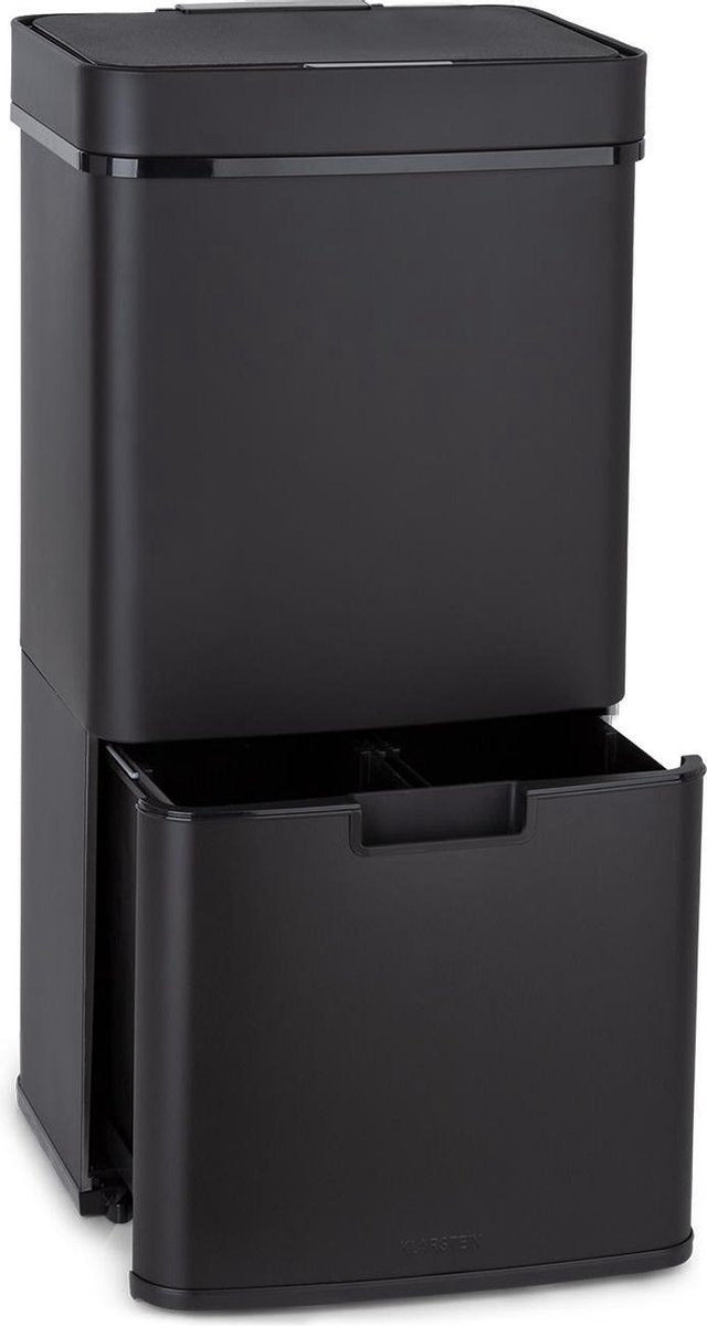 Royal Trash Matte Black vuilnisemmer met sensor 72 L rvs matzwart