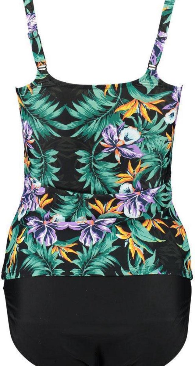 Bomain tankini zwart gebloemd 42