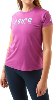 Asics Katakana Graphic Hardloopshirt Paars Dames - Maat M
