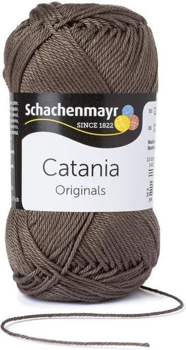 Schachenmayer Catania katoen 387 Zwarte Olijf PAK MET 10 BOLLEN a 50 GRAM INCL. Gratis Digitale vinger haak en brei toerenteller.