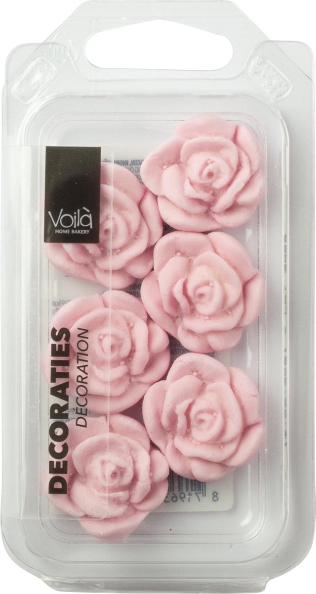 Voila Home Bakery | Roze Rozen | Decoratie Figuurtjes - 18 gram