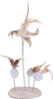 RelaxPets - Cats Collection - Kattenspeelgoed - Speeltoren - 3 Veren - Spelen - Beige - Rond