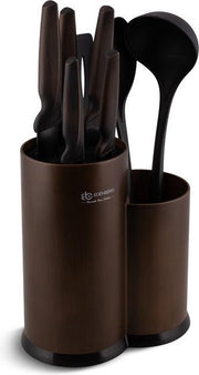 Edënbërg Brown Line - Complete Keukenset - Keukengerei + Keukenmessen - 9 delig - Bruin