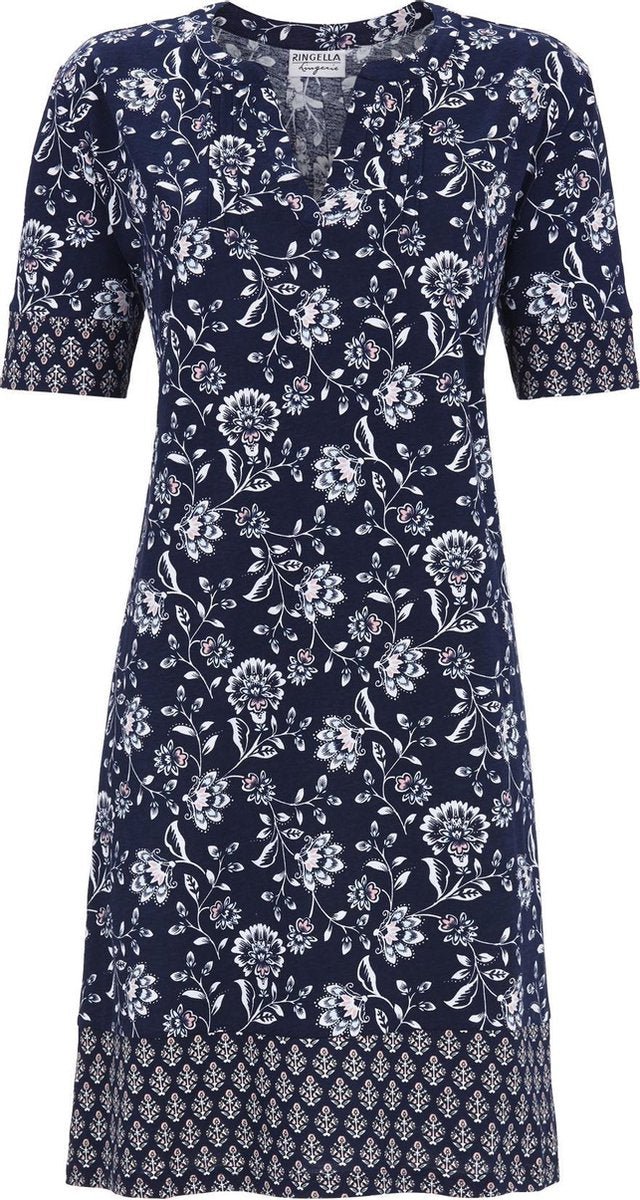 Ringella – Lounge - Nachtkleed – 9261028 – Blue Flower - 48