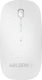 Draadloze Muis - USB Muis- Oplaadbare Computermuis - Draadloos met Stille Klik - Wit - Wilsem ®