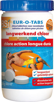 BSI Eur-O-Tabs Chloortabletten Voor Zwembaden Van  Minimum 20m³ Grootte  - 14 Daagse Kuur - Langwerkend 200g/Tablet - 1 Kg