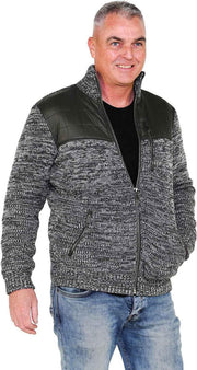 BJØRNSON Gebreid Vest Acryl Heren Olijfgroen melange - Maat XL - NOUD