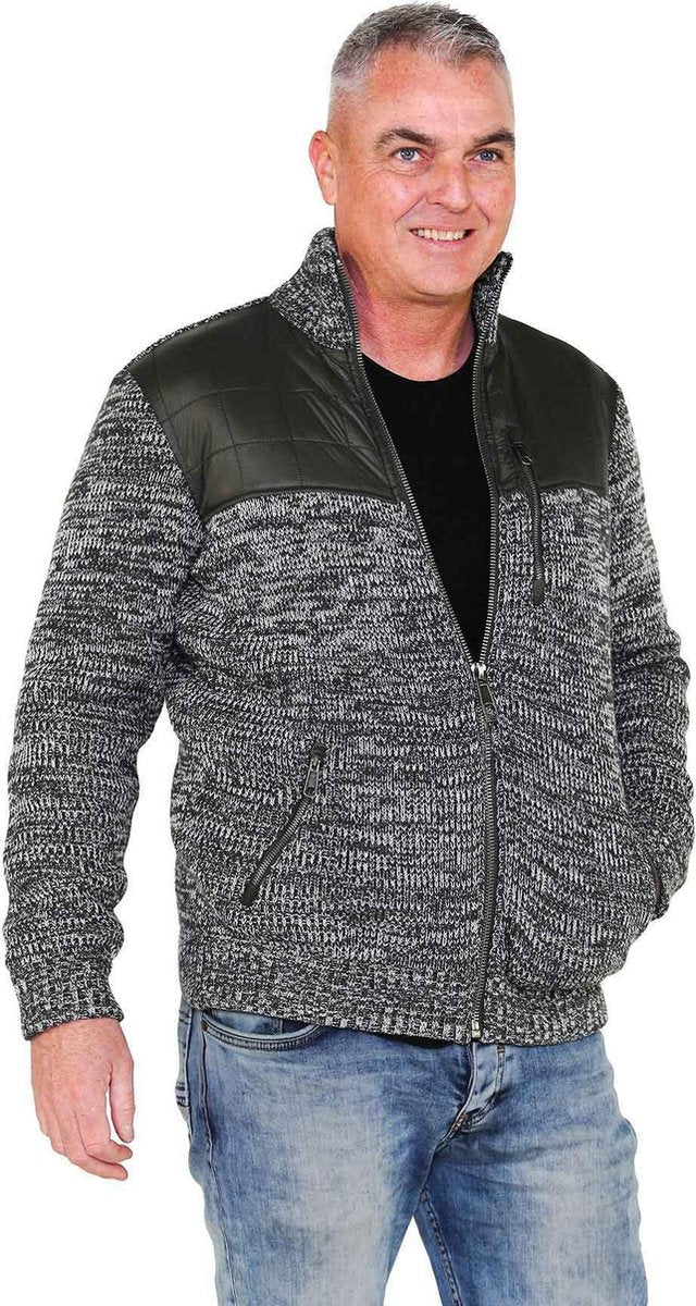 BJØRNSON Gebreid Vest Acryl Heren Olijfgroen melange - Maat XL - NOUD