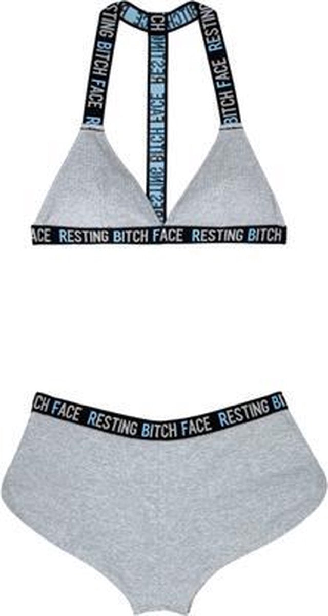 Ribgebreide BH-Set - Dames Lingerie - M/L - BH-Sets - Grijs - Discreet verpakt en bezorgd
