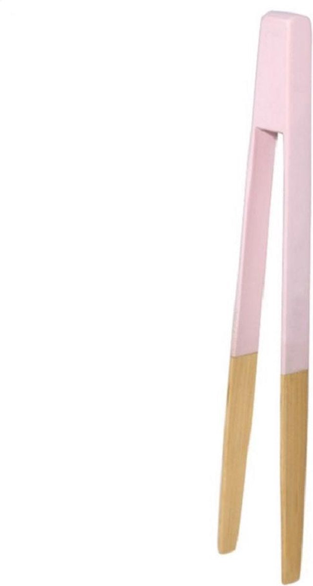 Invendio - grijptang - toastertang - grilltang - bamboe -roze